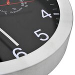 Vidaxl horloge murale à quartz hygromètre et thermomètre 30 cm noir