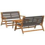 vidaXL Chaises de jardin avec table 3 Pièces Gris 90 x 45 x 40 cm