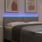 vidaXL Tête de lit avec des lumières à LED Réglable Taupe 144 cm tissu