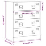 vidaXL Buffet anthracite 67x39x83 cm acier
