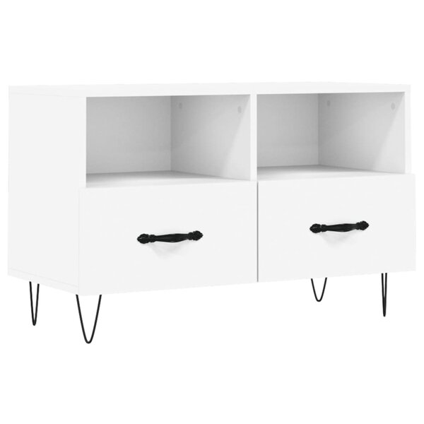 vidaXL Meuble TV Blanc 80x36x50 cm Bois d'ingénierie