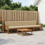 vidaXL Ensemble de canapés d'extérieur 5 Pièces Naturel et Beige