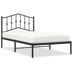vidaXL Cadre de lit métal sans matelas avec tête de lit noir 100x190cm