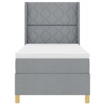 vidaXL Lit Box Spring avec Matelas Gris clair 100x200 cm Tissu
