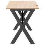 vidaXL Table basse cadre en X 160x40x45 cm bois de pin massif et fonte