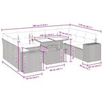 vidaXL Salon de jardin 10 Pièces avec coussins noir résine tressée acacia