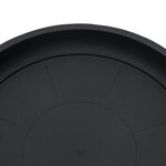 vidaXL Plateau à fleurs rond 24 Pièces Noir Ø 19 x 2 cm Plastique
