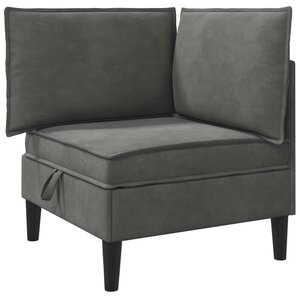 vidaXL Sofa avec rangement Gris foncé Velours
