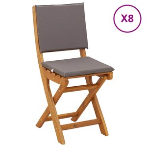 vidaXL Chaises de bistrot d'extérieur 8 Pièces Gris foncé 38 x 46 x 85 cm