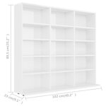 vidaXL Armoire à CD Blanc brillant 102x23x89 5 cm Bois d’ingénierie