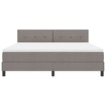 vidaXL Lit à ressorts avec matelas avec LED Taupe 180 x 200 cm tissu