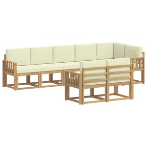 vidaXL Ensemble de canapés d'extérieur 8 pc Blanc et crème Polyester