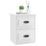 vidaXL Table de chevet murale blanc brillant 41 5x36x53 cm