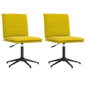 vidaXL Chaises à manger lot de 2 Jaune Velours