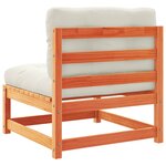 vidaXL Salon de jardin 8 Pièces avec coussins marron cire bois pin massif