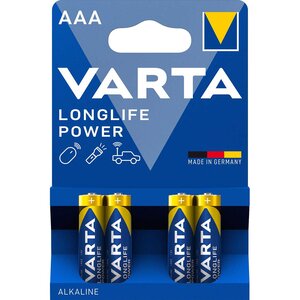 Blister de 4 piles alcaline LONGLIFE Power Micro (AAA/LR3) VARTA