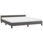 vidaXL Cadre de lit avec tête de lit sans matelas gris 160x200 cm