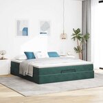 VidaXL Cadre de lit ottoman avec matelas vert foncé 160x200 cm velours