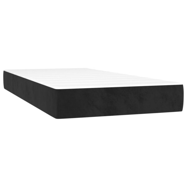 vidaXL Matelas de lit à ressorts ensachés fermeté moyenne Noir 90x190x20 cm Velours