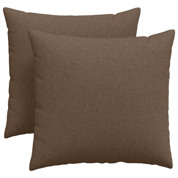 vidaXL Coussins de canapé 2 pc tissu Marron 45 x 45 cm