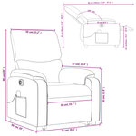 vidaXL Fauteuil inclinable de massage électrique Gris clair Tissu