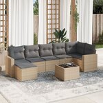 vidaXL Salon de jardin avec coussins 8 Pièces beige résine tressée