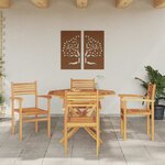 vidaXL Chaises empilables de jardin 4 Pièces Marron 55 5 x 55 5 x 90 cm