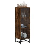 vidaXL Buffet avec portes en verre chêne fumé 35x37x120 cm