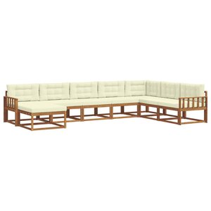vidaXL Ensemble de canapés d'extérieur 8 Pièces Naturel et Crème