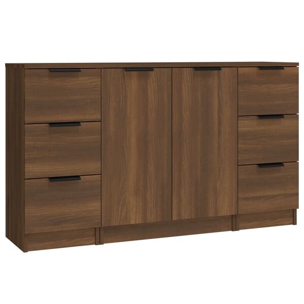 vidaXL Buffets 3 Pièces Chêne marron Bois d'ingénierie