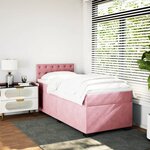 vidaXL Sommier à lattes de lit avec matelas Rose 100x200 cm Velours
