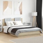 vidaXL Cadre de lit avec LED sans matelas chêne sonoma 120x200 cm