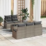vidaXL Ensemble de canapé de jardin 6 Pièces Gris 55 x 55 x 37 cm