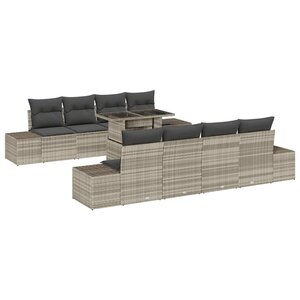 vidaXL Ensemble de canapé de jardin 7 Pièces Gris clair 100 x 55 x 73 cm