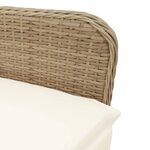 vidaXL Chaise inclinable de jardin avec coussins beige résine tressée