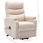 vidaXL Fauteuil Crème Tissu