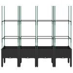 vidaXL Jardinière avec treillis noir 160x40x142 5 cm PP
