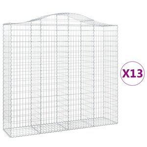 vidaXL Paniers à gabions arqués 13 Pièces 200x50x180/200 cm Fer galvanisé