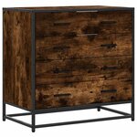 vidaXL Commode chêne fumé 70x41x70 cm bois d'ingénierie