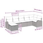 vidaXL Ensemble de canapé de jardin 7 pièces avec coussins gris en rattan