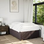 vidaXL Sommier à lattes de lit et matelas marron foncé 120x190cm tissu