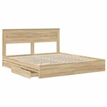 vidaXL Lit de Rangement Chêne Sonoma 180 x 200 cm Bois d'ingénierie