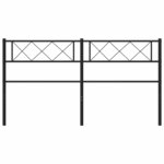 vidaXL Tête de lit de remplacement métal noir 120 cm
