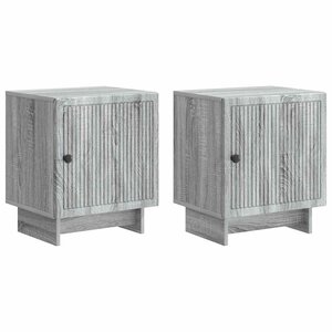 vidaXL Cabinet de chevet 2 Pièces Sonoma gris 43 x 34 5 x 50 cm