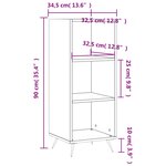 vidaXL Armoire à étagères gris béton 34 5x32 5x90 cm bois d'ingénierie