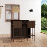 vidaXL Ensemble de bar de jardin 3 Pièces Marron