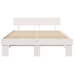 vidaXL Cadre de lit Blanc 160 x 200 cm Bois massif en pin