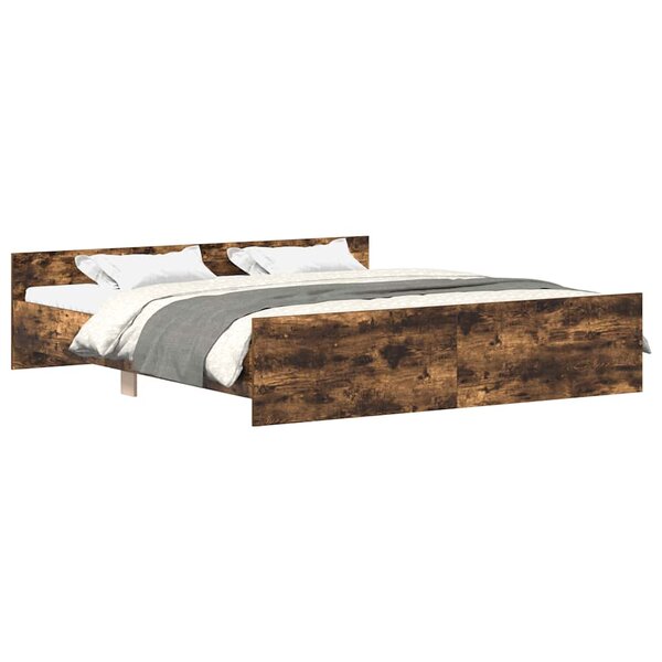 vidaXL Cadre de lit sans matelas chêne fumé 180x200 cm