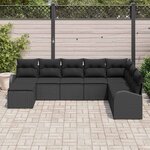 vidaXL Ensemble de canapé de jardin 8 Pièces Noir Poly Rattan