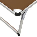 vidaXL Chaise longue pliable avec auvent Aluminium et textilène Marron